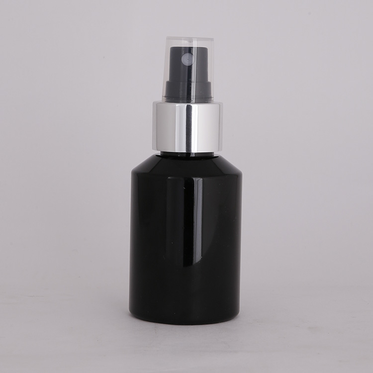 Black spray bottle with pump