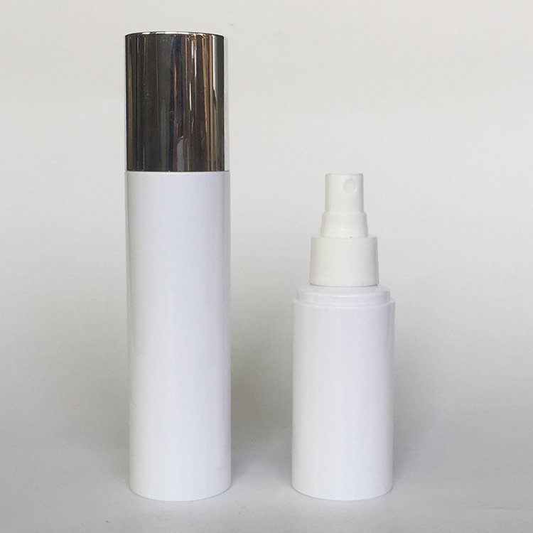 PET milk white bottle with spray aluminum cover