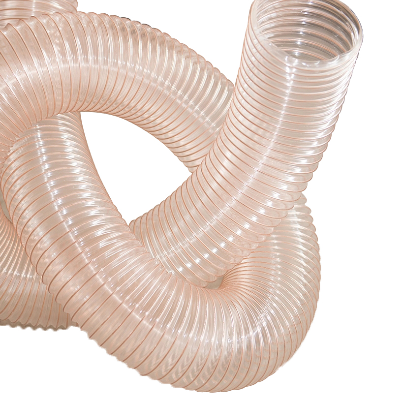 Dust Collector Suction Hose Polyurethane Flexible Steel Wire Shrinkable TPU Hose