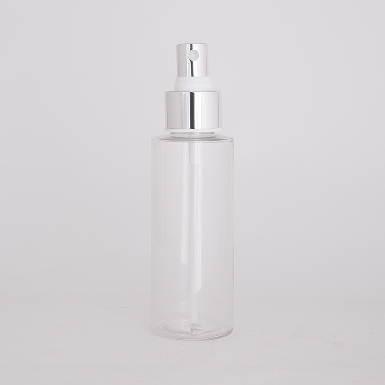 100ml clear bottle PET bottle custom made with lux pump spray clear plastic cylinder with lid