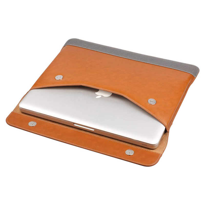 Easy Charging Leather Laptop Sleeve