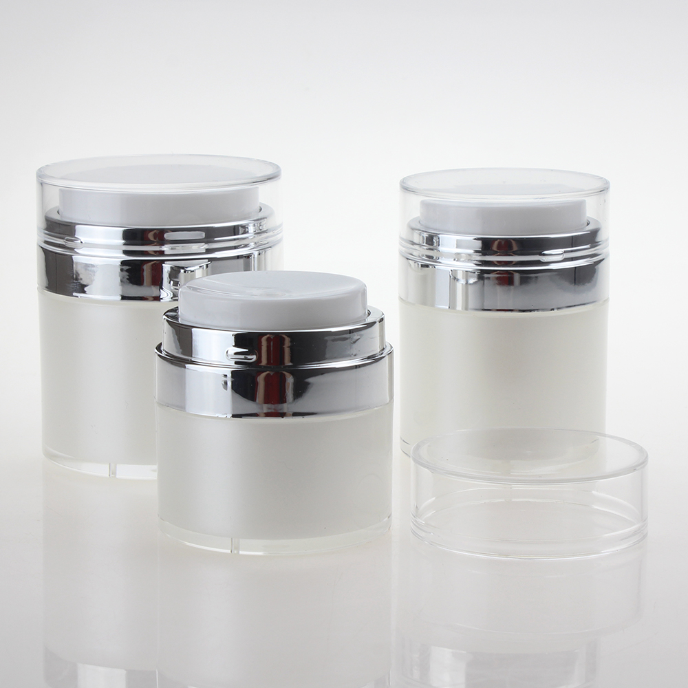 Wholesale Empty Acrylic Cream Pump Jar with Airless Dispenser 0.5oz 1oz 1.7oz