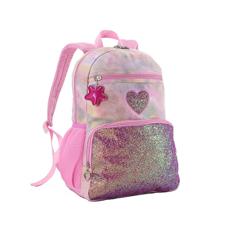Girly Heart Pink Girls Backpack Kids Backpak School Backpack