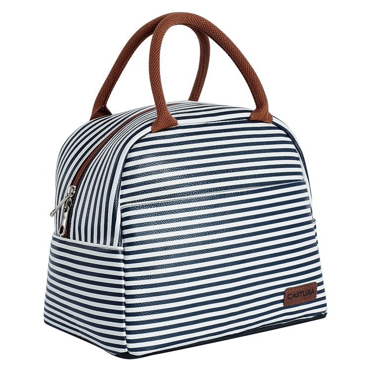 Lunch Bag Insulated Lunch Box Lunch Tote Bag Work Lunch Bags for Women Men School Fishing Picnic Hiking Beach, Stripes