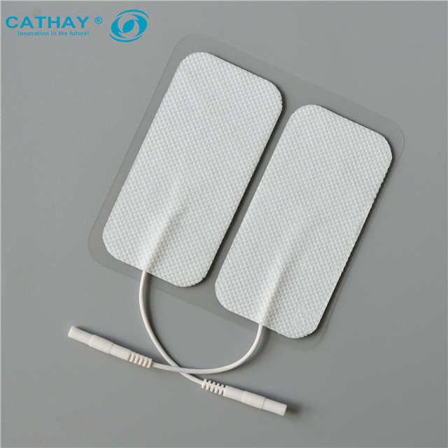 4*8 Rectangle Non Woven Pigtail Electrodes Medical TENS Pads Physiotherapy Equipment