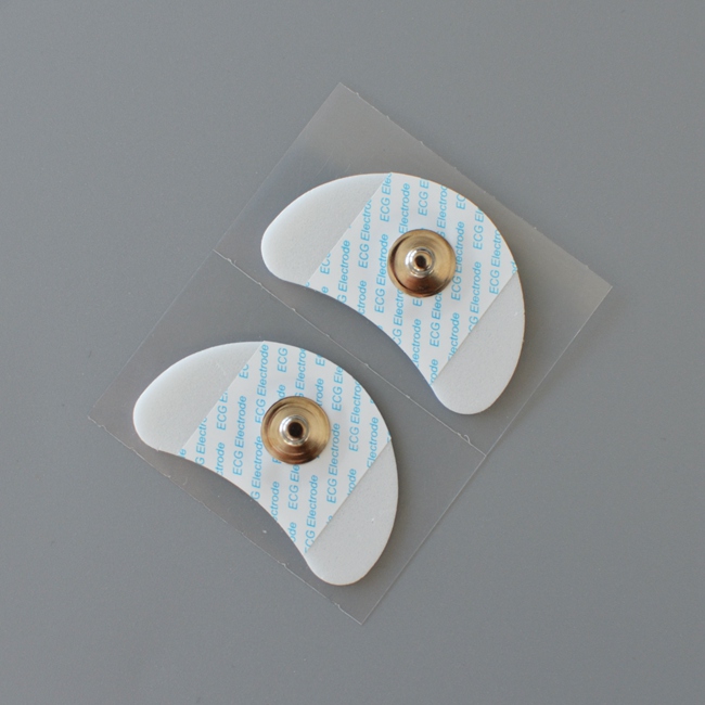 41*25mm Disposable Crescent Shape ECG Electrodes With 3.9mm Snap Connector For ECG Monitor