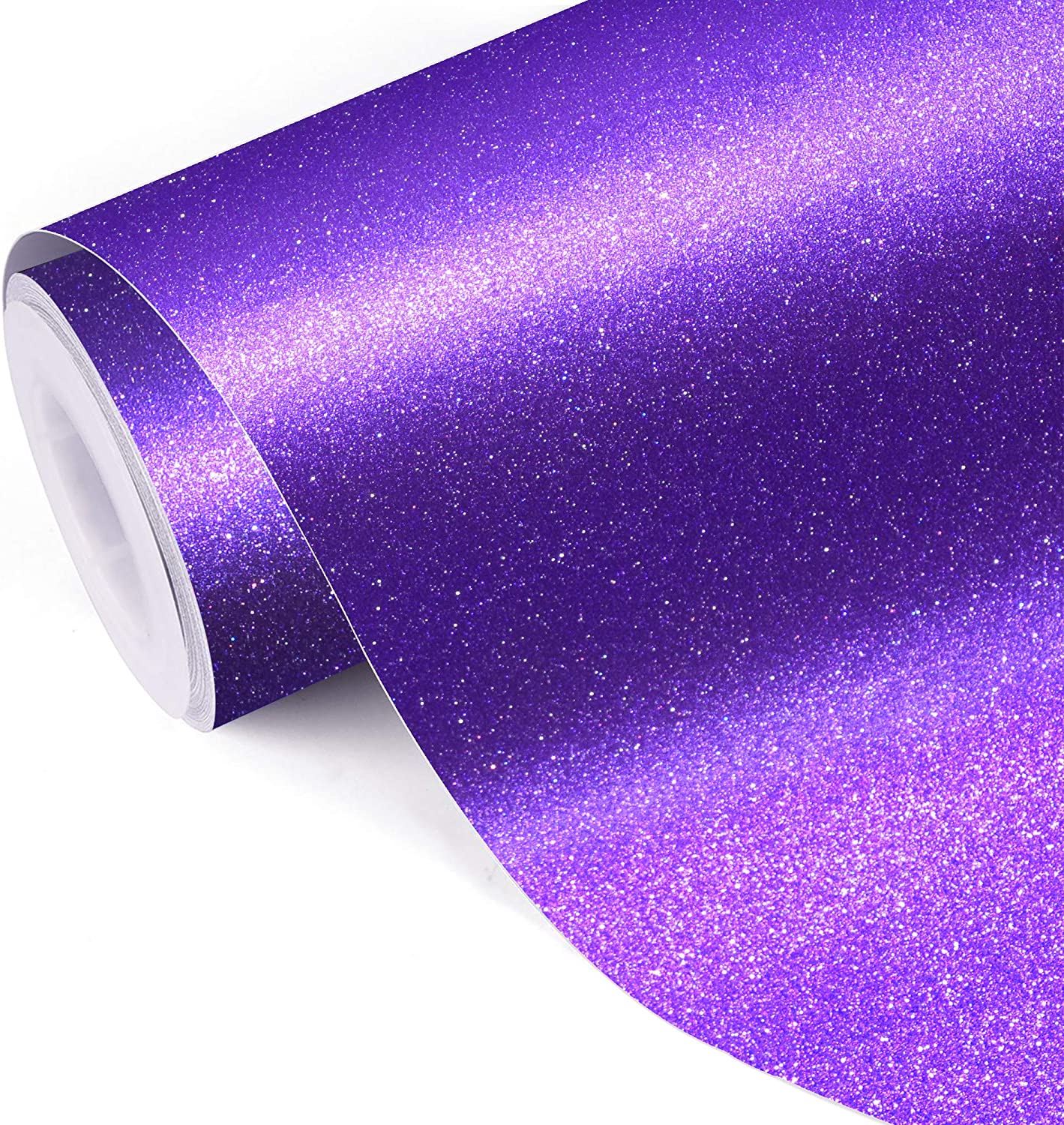 Glitter self adhesive craft sticker vinyl purple color