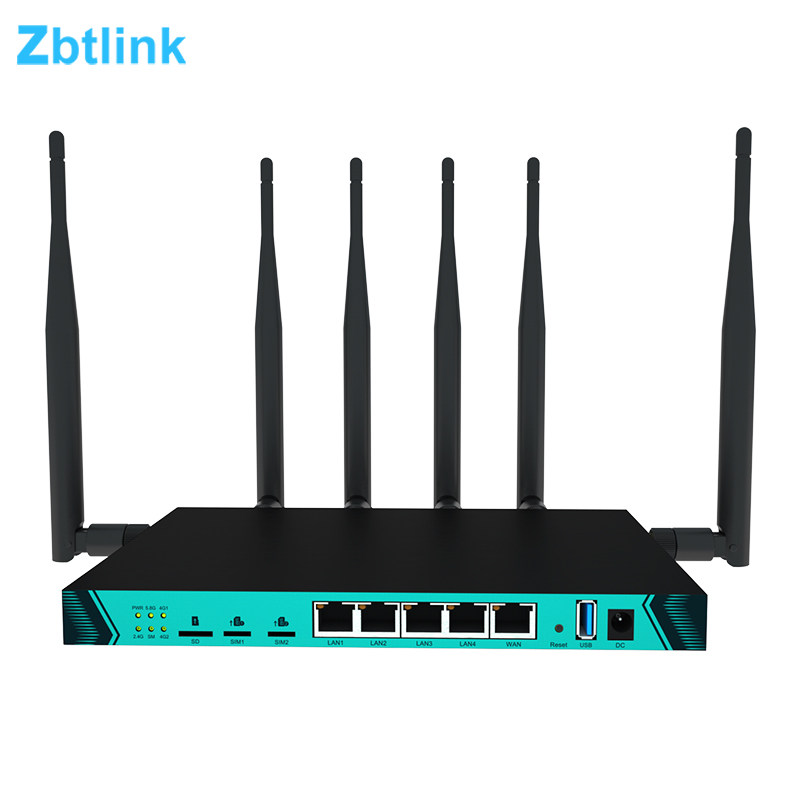 ZBT WG1602 High Speed Gigabit Ports 1200mbps Two Sim Router 4g Wifi Wireless With Dual Sim Card 4g Lte Router