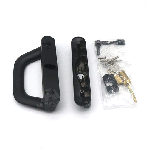 Zinc door handle accessories D-shaped factory price aluminium alloy  sliding door handle lock