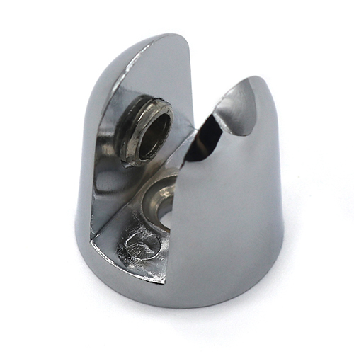 Glass clip, zinc alloy, light chrome, 8-12mm glass clip