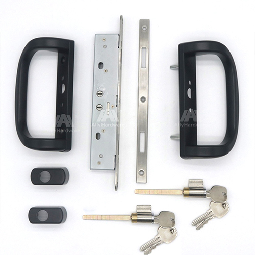 Double side aluminum alloy sliding door lock set with lock body