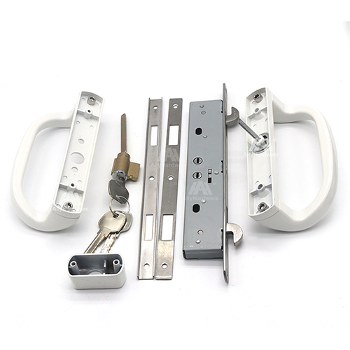 High quality one side with twist handle Double aluminum alloy sliding door handle lock