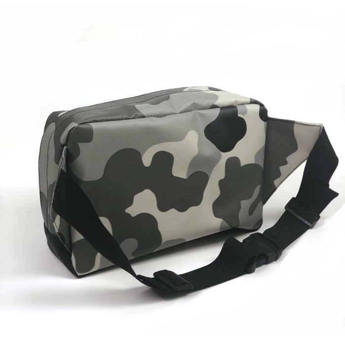 Waterproof Tarpaulin Camouflage Waist Bag Fashion PVC Water Proof Unisex Barrel-shaped Zipper