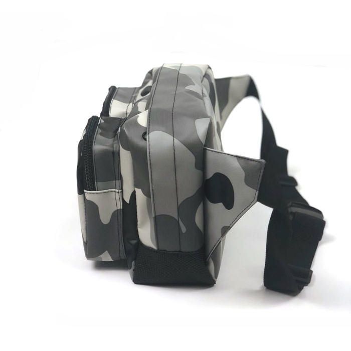 Waterproof Tarpaulin Camouflage Waist Bag Fashion PVC Water Proof Unisex Barrel-shaped Zipper