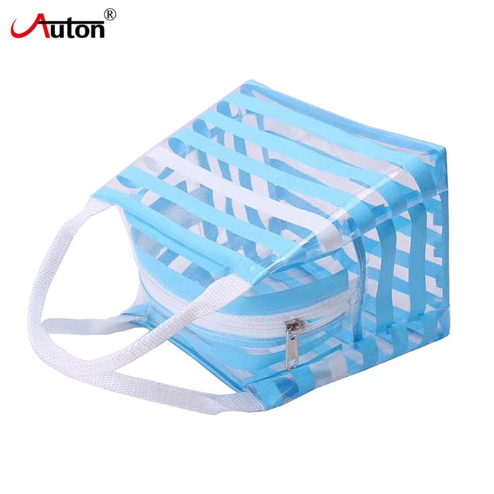 Loveliness Jelly Stripe Handbags Bags Transparent Cartoon Auton Or Customized Casual Tote Daily, Beach Pvc Printing For Women