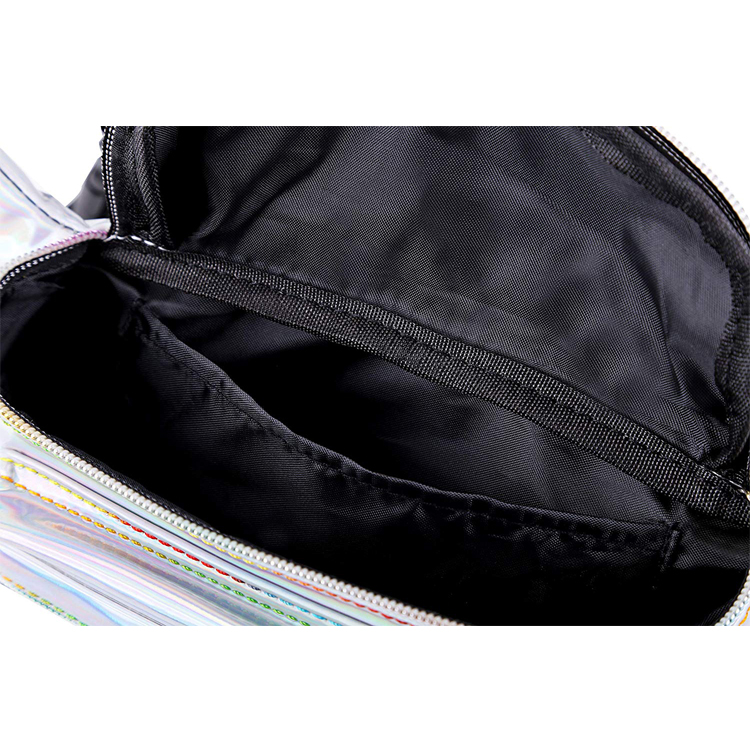 Custom Holographic Metallic Fanny Pack Waist Bag For Women Girls Fashion Water Proof Zipper