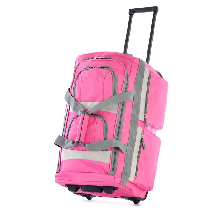 Polyester Stylish Wheel Trolley Duffle Travel Bag Luggage