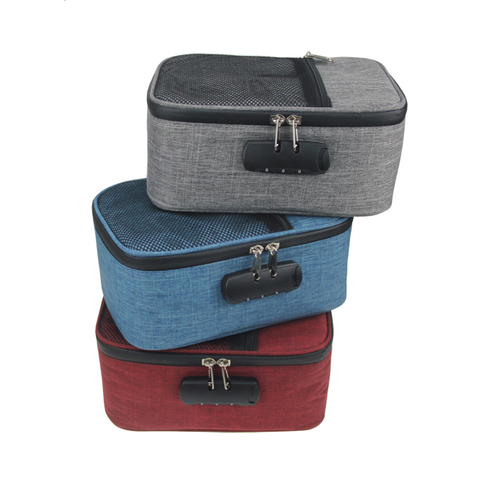 Custom Logo Smell Proof Bag Case Handle Carbon Fiber With Combo Lock Oem And Odm Item Or Color Odor Proof Bags Case