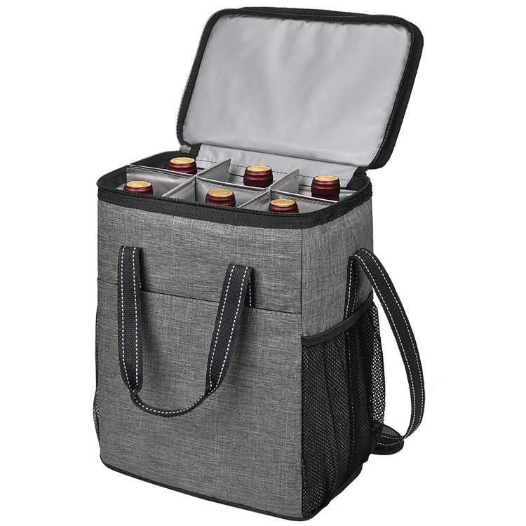 Insulated Leakproof 6 Cooler Bottle Wine Bag Picnic Coller Bag