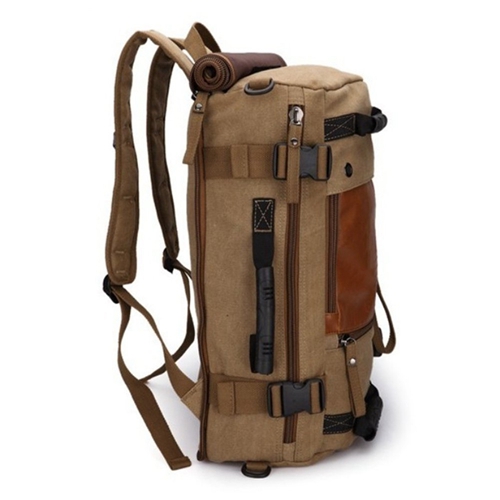 Camping Outdoor Canvas Travel Backpack Rucksack For Man Women