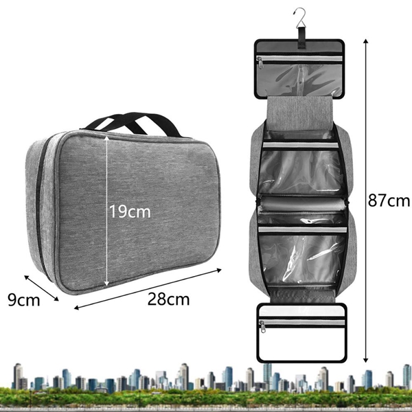 Custom Waterproof Portable Folding Makeup Cosmetic Wash Bags Hanging Travel Toiletries Bag