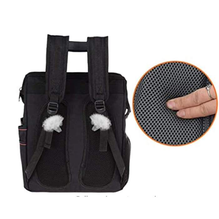 Heavy Duty Waterproof Work Backpack Perfect Storage Organizer Bag For Electricians Plumbers Contractors (Black)