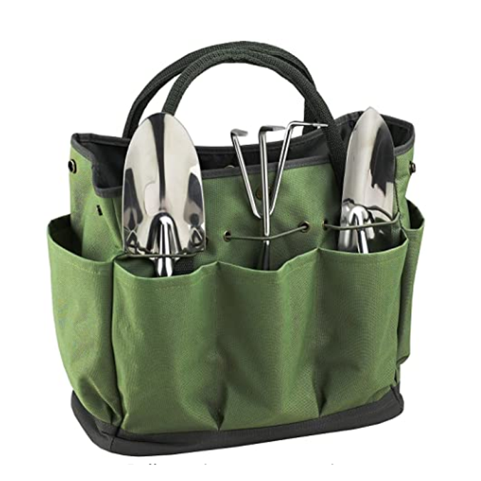 Gardening Tote Bag Tool Kit Holder Bag Compact Hand Tool Gardeners Storage Bag Tote Organizer Yard Plant Tool Carrier Bag Pouches