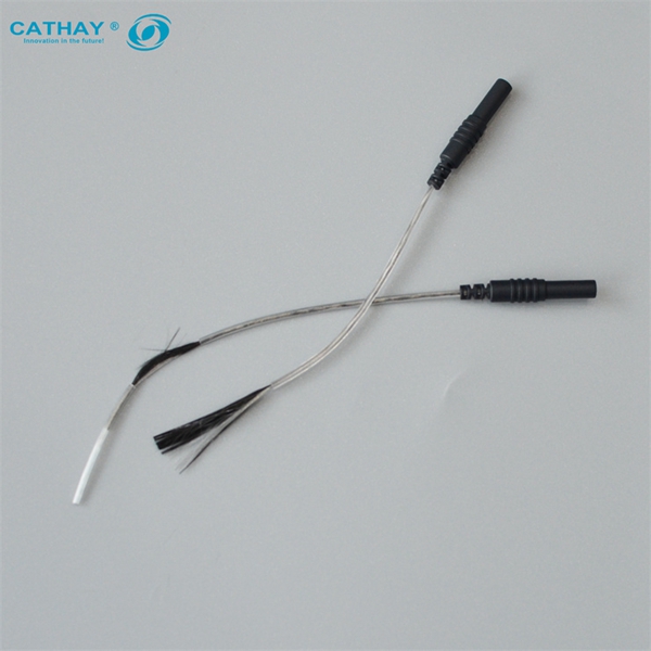 Carbon Fiber Wire 2.0 mm Pigtail Lead Wire for TENS Unit Pads With Stripped Carbon Wire