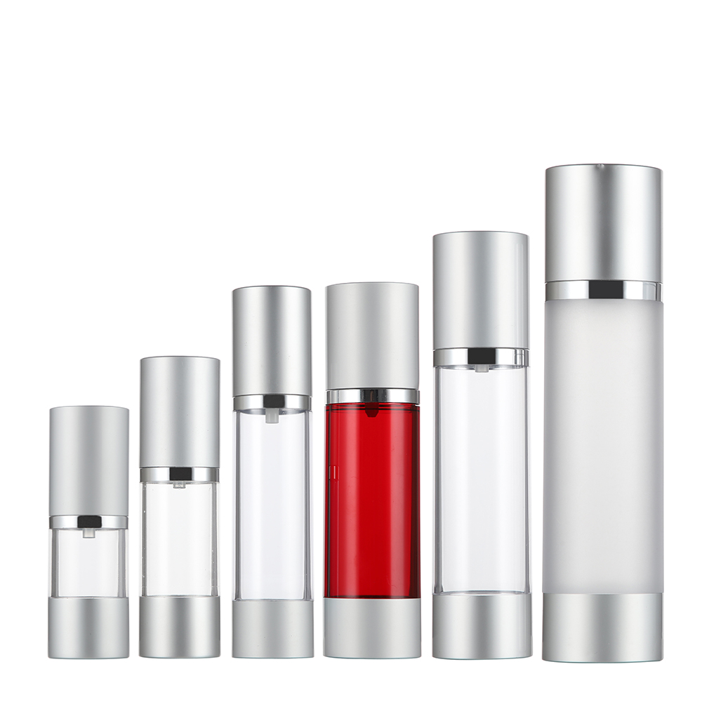 Empty Aluminum Cosmetic Airless Pump Bottle Wholesaler ZA22-15ml 30ml 50ml 100ml 200ml Aluminum dispenser