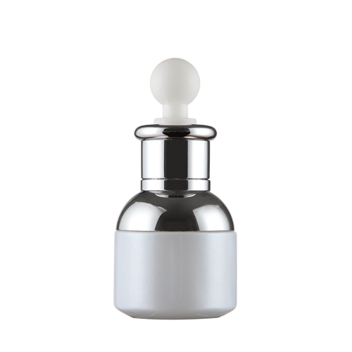 Empty 1oz Glass Serum Bottle with Silver Collar Dropper Supplier