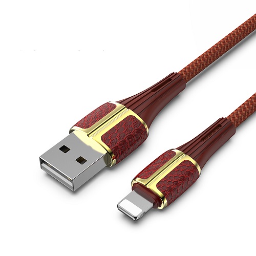 New design USB 2.0 to Lightning Leather Zinc Alloy USB Charging Cable for iPhone