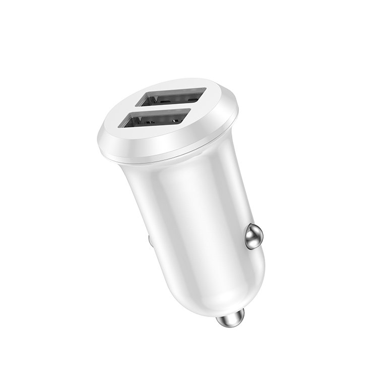 OEM factory hot selling simple and elegant 12W ABS+PC material dual usb c car charger
