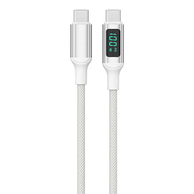 Amazon trends pd 100w usb cable LED digital display type c to type c pd charging usb cable