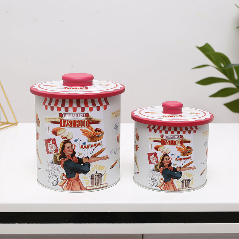 Snack storage round tins candy biscuits cake tin box cookie tin boxes ...