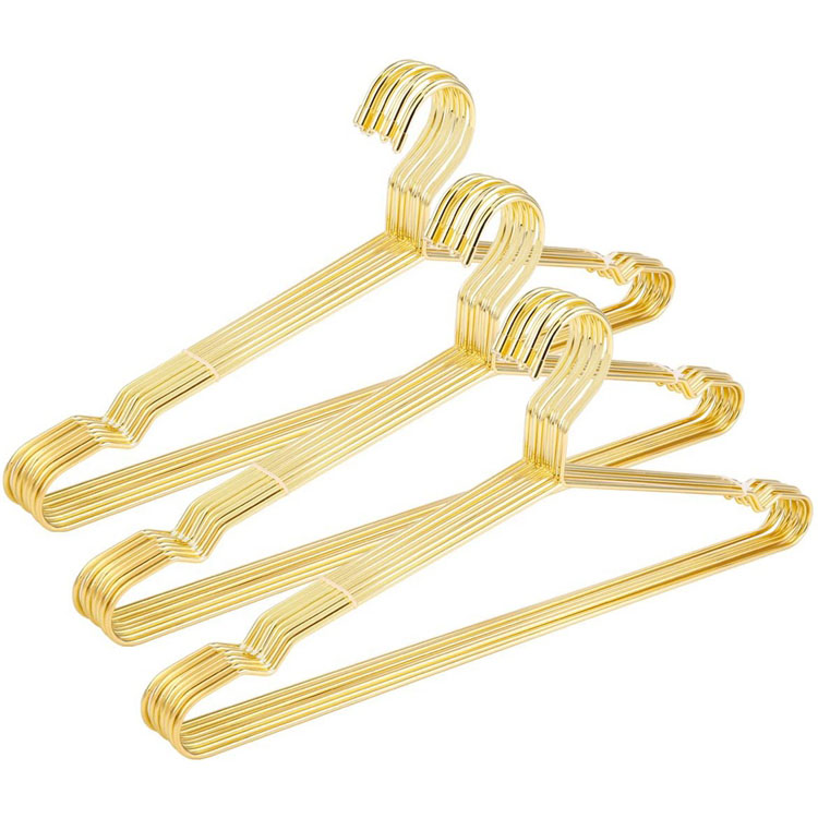 Heavy Duty Gold Metal Coat Hangers Metal Hangers Organizer Standard Suit Hangers Ideal For Everyday Use 10 Pack