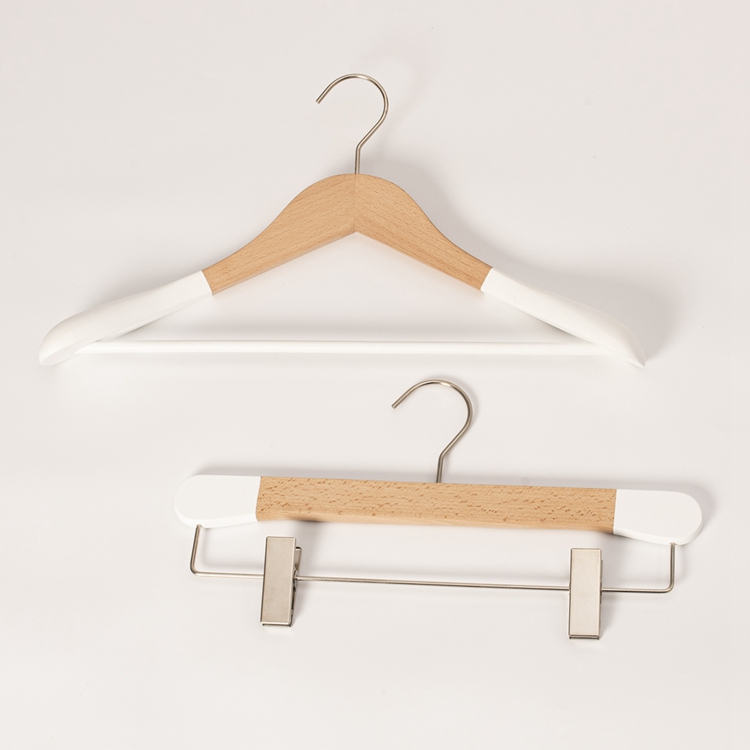 White Natural Luxury Natural Wooden Suit Hangers  Extra-wide Shoulder