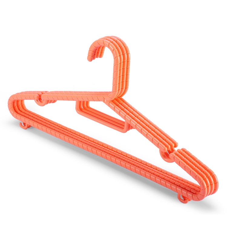 Plastic Hangers Heavy Duty Orange Durable Standard Hanger For Laundry Everyday Use Slim Space Saving