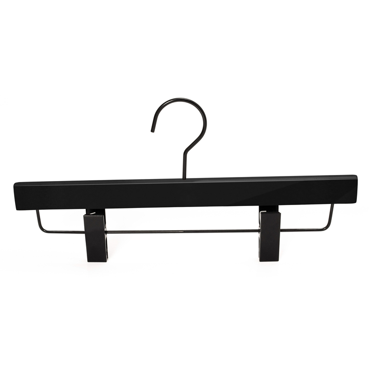 High-quality Pants Hangers Natural Wooden Hanger Black Wood Hanger With Trousers Skirt