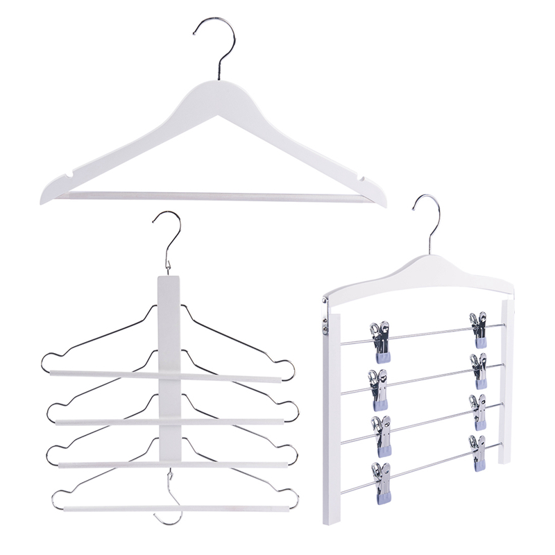 White Woooden Hangers With Gold Hook Hangers For Clothes Wooden Suit Hangers