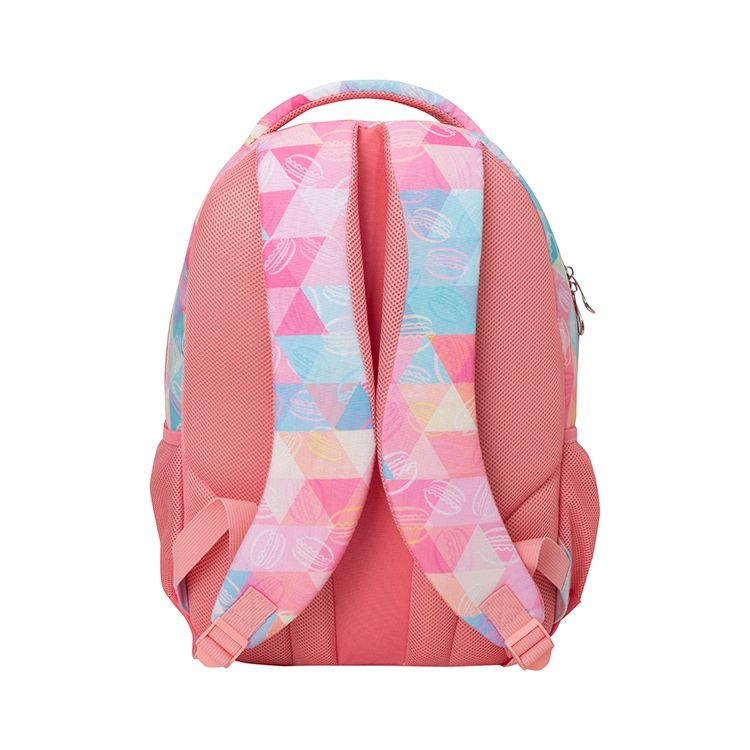 Large Capacity Girly Heart Pink Diamond Lattice Polyester School Backpack Soft Back Backpack School