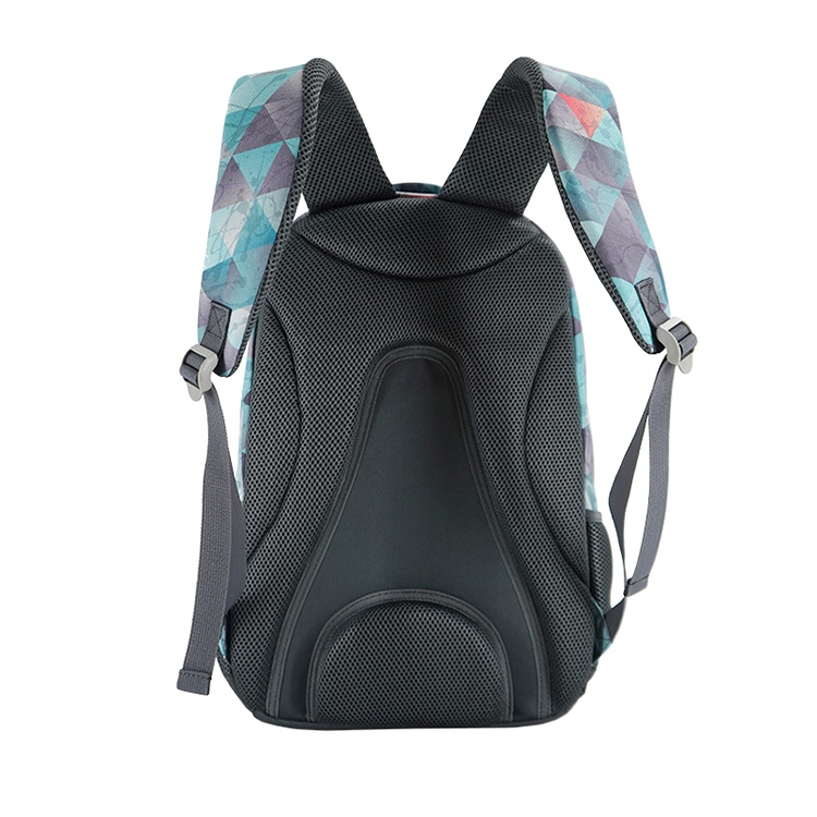 Large Capacity Double Compartment Boy Fashion Grey Triangle Backpack School Backpack