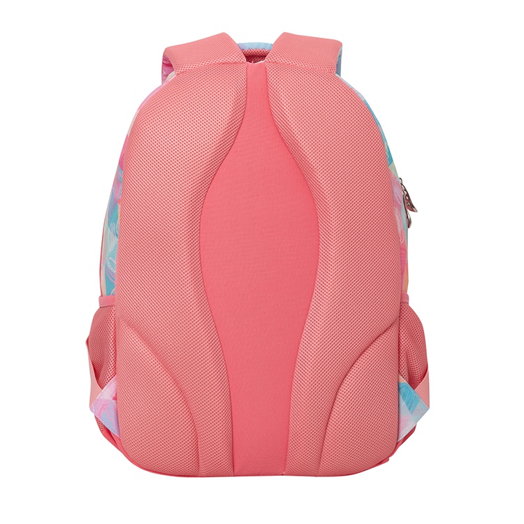 Large Capacity Girly Heart Pink Diamond Lattice Polyester School Backpack Soft Back Backpack School