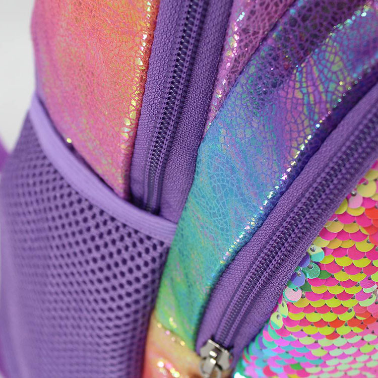 Colorful Gradient Leather Sequin Kids Backpack School Backpack Backpack For School