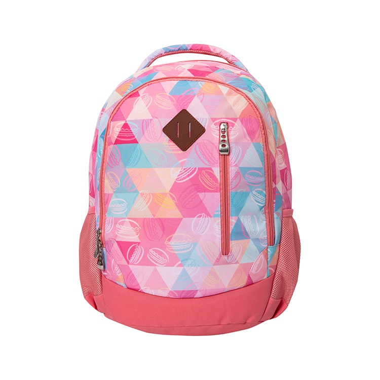 Grande capacidade feminino coração rosa diamante treliça poliéster mochila escolar mochila soft back