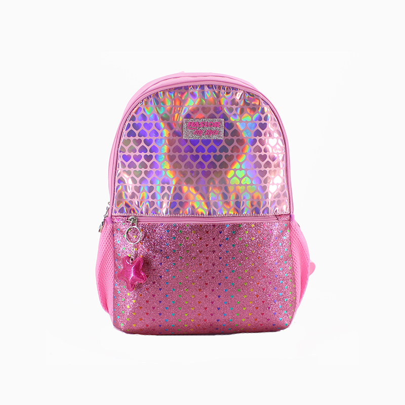 Girly Laser Leather Pink Girls Backpack Kids Sequin School Backpack