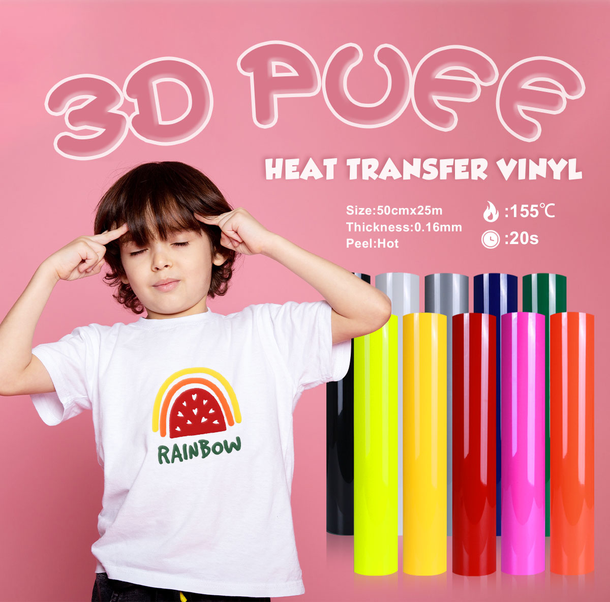 Newest HTV Type - - - 3D puff heat transfer vinyl