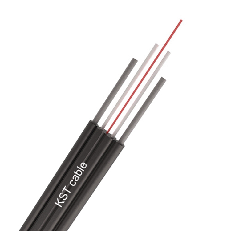 China Manufacturer GJYXFCH LSZH Material Single Mode Ftth Fiber Drop cable 1 core with two parallel FRP Strength Member 