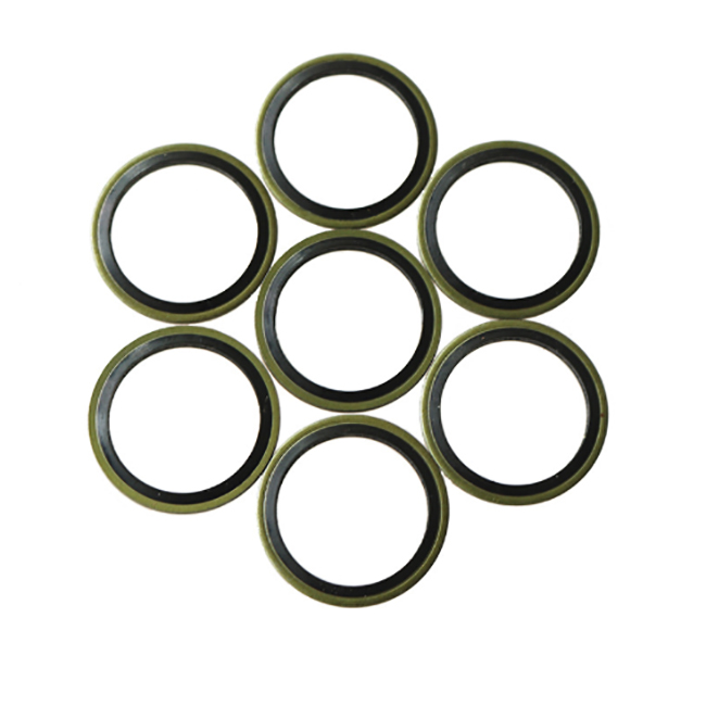 Metal with nbr rubber gasket/bonded sealing washer/factory produce piston metal compound rubber ring
