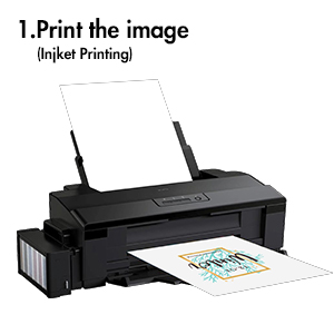 Step 1: Print Image
Use inkjet printer, adjust print settings to high quality print, let the paper dry for at least 3 minutes after printing.