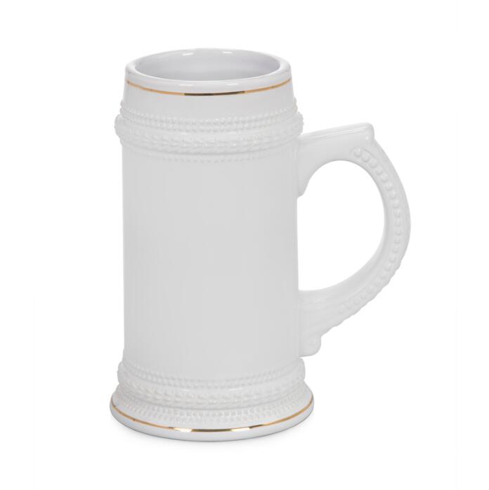 22oz German-style Beer Mug For Sublimation With Gold Border